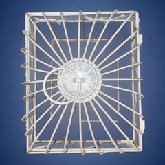 VINTAGE WHITE HANGING 16” BIRDCAGE WEDDING DECORATIVE SHABBY CHIC COTTAGECORE