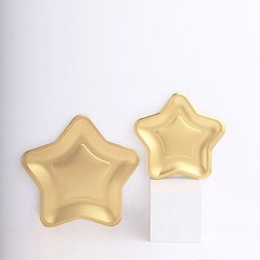 25 MATTE GOLD 9″ Star Shaped Paper Salad Dinner PLATES Party Events Decorations