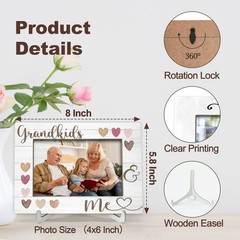 ONDTOM Grandkids Grandchildren Picture Frame, Grandparents Day Birthday Gifts…
