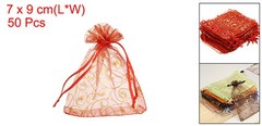 50Pcs Organza Bags 2.8×3.5 Inch Candy Bags Mesh Bag Jewelry Bag Red