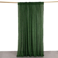 8ft x 8ft GREEN Polyester Backdrop CURTAIN Drape Panel Shaggy Fringe Party Event