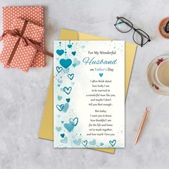 Heartfelt Fathers Day Card for Husband, Double Sided Fathers Day Card Gift fr…