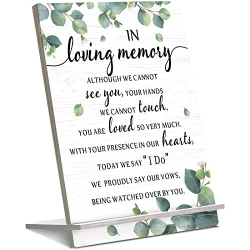 Memorial Table Sign for Wedding, Wedding Wooden Decorations for Fresh