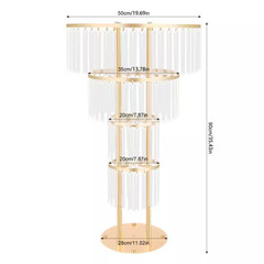 4-Tier 35.4 In. H Gold Iron Acrylic Decorative Stand Wedding Party Birthday Deco
