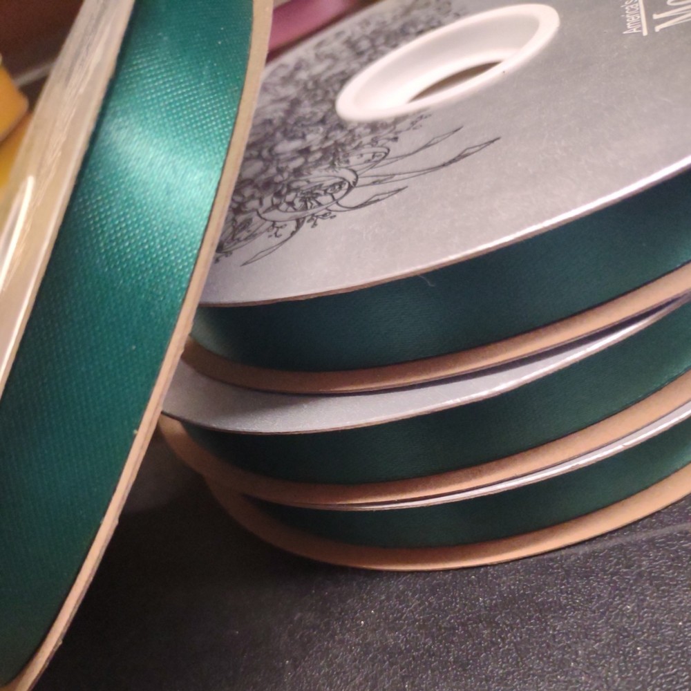 #3 McGinley Satin Teal Green 100 Yard Acetate Ribbon 9/16″ for Corsages & Events