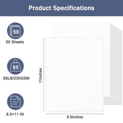 GOHOHOF 50 Sheets Colored Cardstock paper 8.5 x 11 colored card Multicolored