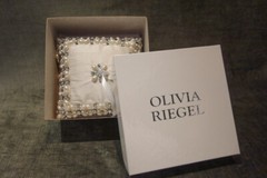 OLIVIA RIEGEL Crystal & Pearl Beaded «Emily» Ring Bearer Pillow New in Box