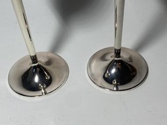 Vera Wang Love Knots Wedgwood Toasting Champagne Flutes Silver Love Knots Bows