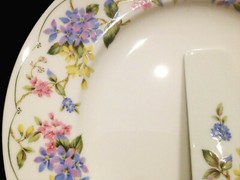 PORCELAIN BONE CHINA ANDREA BY SADEK CAKE PLATE & SERVER 2PC SET, EXCELLENT COND