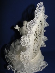 New Vintage White Porcelain Dancing Bridal Couple , Chapel Window Caketop #310