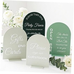 4 Pcs Acrylic Wedding Signs for Reception and Ceremony, Wedding Signage Decor