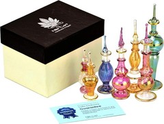 NileCart Egyptian Perfume Bottles 2-5 in Collection Set of 6 Hand Golden