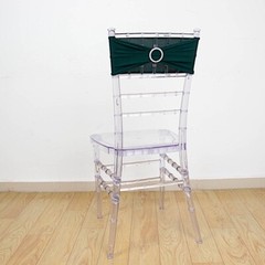 10 Hunter Green Spandex CHAIR SASHES with Silver Round Buckles Wedding