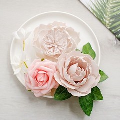 Pink Foam Peonies Roses White Silk Daisies Hydrangeas FAUX FLOWER BOXParty