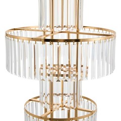 5-Tier Gold Crystal Flower Stand Wedding Party Events Table Decor Metal Pedestal