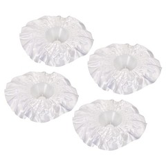 4Pcs Bouquet Collar Satin DIY Decoration Bridal Bouquet Holder for Wedding White