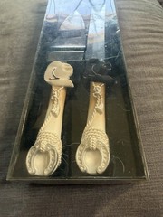 VINTAGE WESTERN WEDDING THEMED 2 Pc. CAKE SERVER SET~NEW