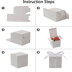 100Pcs Wedding Favor Boxes, Paper Gift Boxes 3X3X3 Inches Small Gift Boxes with