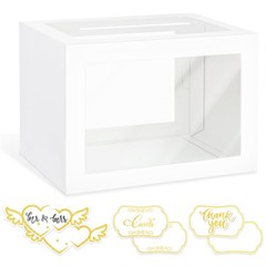 1 Pack White Transparent Card Box, Gift Receiving, Wedding, Party, Raffle Box