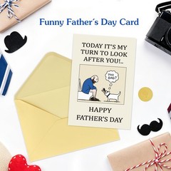 FLYAB Happy Fathers Day Card from Dogs – Funny Poo Bag Joke Father’s Day Card…