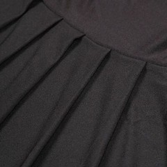 BLACK Ruffle Pleated Skirt Fitted Spandex Banquet CHAIR COVER Party Decorations