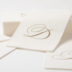 Caspari White Pearl Paper Linen Guest Towels, Monogram Initial Abstract, Pack…