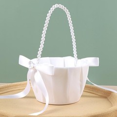 Wedding Flower Basket, Ivory White