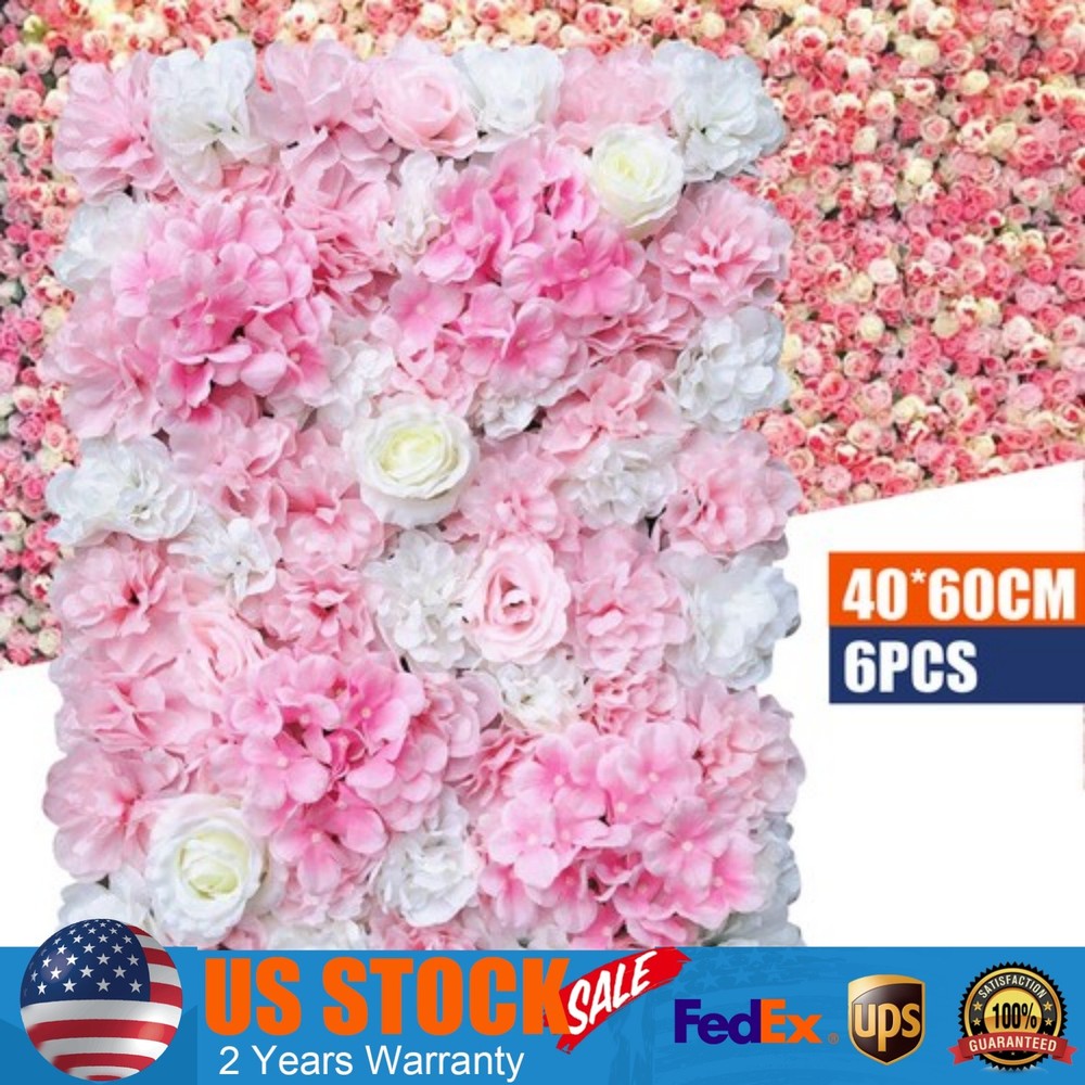 6* Premium Flower Wall Panels Artificial Wedding Decor Party Home Floral Decor
