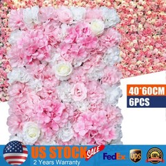 6* Premium Flower Wall Panels Artificial Wedding Decor Party Home Floral Decor