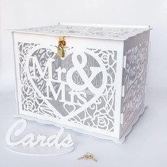 Wedding Money Box Holder with Sign, Large Rustic Wood Wooden DIY Envelop Gift…