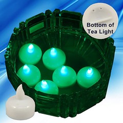 NEW 36 Green Led Floating Floral Tea Light Candle for Wedding Centerpiece Decor
