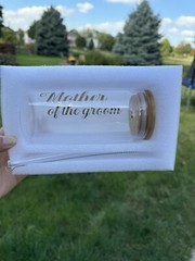 Mother Of The Groom Glass Cups With Lids Straws For Wedding Engagement shower