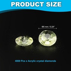 4000 Pcs Acrylic Wedding Table Diamonds 6mm Crystals Gems Light Yellow