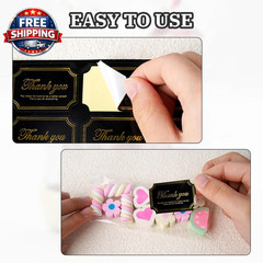 200 Pcs Chocolate Bar Wrappers with 200 Pcs Gold Foil Thank You Stickers – 3.2 X
