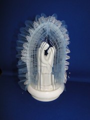 New Wilton «Devotion» Wedding Cake Top, white porcelain couple, blue 117-427