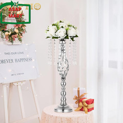 Nuptio 2 Pcs Silver Wedding Centerpieces Flower Stand, 21.7In/55Cm Height Weddin