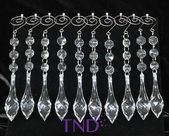 20 PCS ACRYLIC HANGING CRYSTALS ORNAMENTS WITH TEARDOP PRISMS & SPIRAL HOOKS