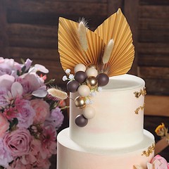 25 ASSORTED Palm Leaves Flower Ball Boho CAKE TOPPERS Decoration Set Events