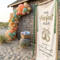 Custom Bridal Shower Banner, Perfect Pear Wedding Welcome Sign, Engagement Decor