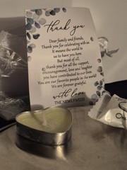 Lot Of 75 Wedding Favor Bags (1$/per) With Thank You Card And Heart Candle/Mint