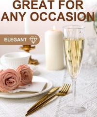 Plastic Champagne Flutes, 36 PCS Clear Disposable Wine Glasses 36 Pack