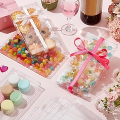 30PCS 7x4x0.7 Transparent PVC Box Candy Treat Box Party Favor Boxes Rectangle…