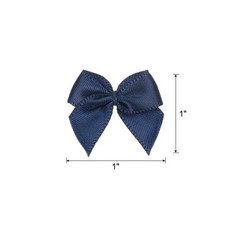 100 Pcs Mini Ribbon Bow 1″ Mini Fabric Satin Ribbon Flower Bows Navy Blue