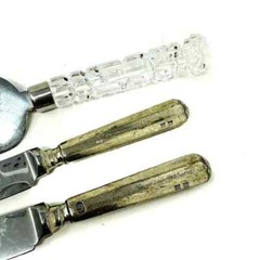 3 Pcs Godinger Crystal Handle Spatula and Pie/Cake Serving Knife Set