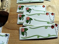 Whimsy Flower Shabby Chic Place Cards & Wine Cork Holders different Vineyards