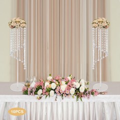 10PCS 80cm/31.5in Wedding Flower Vase Clear Acrylic Floral Stand for Table