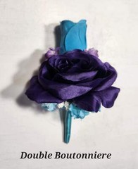 Purple Teal Rose Tiger Lily Bridal Wedding Bouquet Accessories
