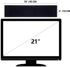 Black Monitor Memo Board Top Mount,18″ 18″ x 18″, 1 Piece