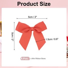 6Pcs Mini Grosgrain Ribbon Bow 2″ Self Adhesive Flower Bows Red