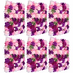 6 Pieces Artificial Silk Flower Wall Panel 60cm*40cm Wedding Decor Background